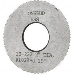 Onsrud - 2" Diam x 0.032" Blade Thickness x 3/4" Arbor Hole Diam, 150 Tooth Slitting and Slotting Saw - Arbor Connection, High Speed Steel - Makers Industrial Supply