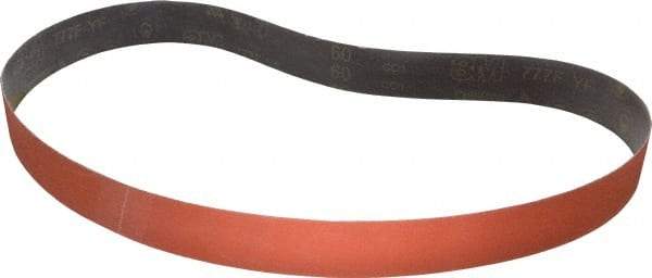 3M - 2" Wide x 60" OAL, 60 Grit, Ceramic Abrasive Belt - Ceramic, Medium, Coated, YF Weighted Cloth Backing, Wet/Dry, Series 777F - Makers Industrial Supply