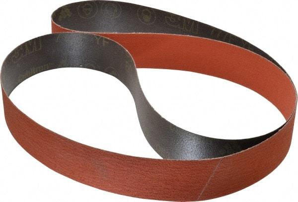 3M - 2" Wide x 72" OAL, 80 Grit, Ceramic Abrasive Belt - Ceramic, Medium, Coated, YF Weighted Cloth Backing, Wet/Dry, Series 777F - Makers Industrial Supply