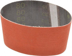 3M - 3-1/2" Wide x 15-1/2" OAL, 80 Grit, Ceramic Abrasive Belt - Ceramic, Medium, Coated, YF Weighted Cloth Backing, Wet/Dry, Series 777F - Makers Industrial Supply