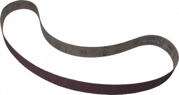 3M - 1-1/2" Wide x 60" OAL, 36 Grit, Aluminum Oxide Abrasive Belt - Aluminum Oxide, Very Coarse, Coated, X Weighted Cloth Backing, Series 341D - Makers Industrial Supply