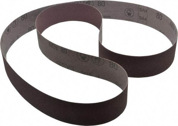 3M - 2" Wide x 72" OAL, 80 Grit, Aluminum Oxide Abrasive Belt - Aluminum Oxide, Medium, Coated, X Weighted Cloth Backing, Series 241D - Makers Industrial Supply