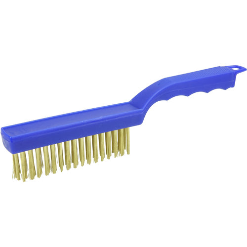 Hand Wire Scratch Brush, .012 Brass Wire Fill, Plastic Handle - Makers Industrial Supply