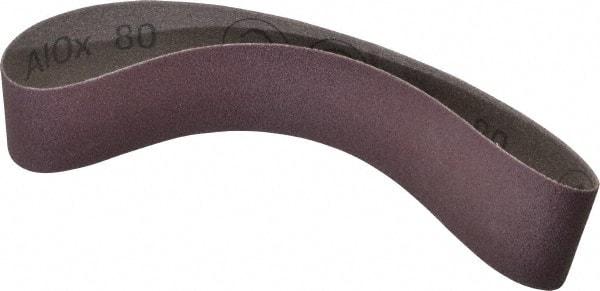 3M - 1-1/2" Wide x 18-15/16" OAL, 80 Grit, Aluminum Oxide Abrasive Belt - Aluminum Oxide, Medium, Coated, X Weighted Cloth Backing, Series 341D - Makers Industrial Supply