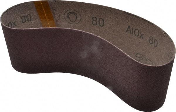 3M - 3" Wide x 21" OAL, 80 Grit, Aluminum Oxide Abrasive Belt - Aluminum Oxide, Medium, Coated, X Weighted Cloth Backing, Series 341D - Makers Industrial Supply