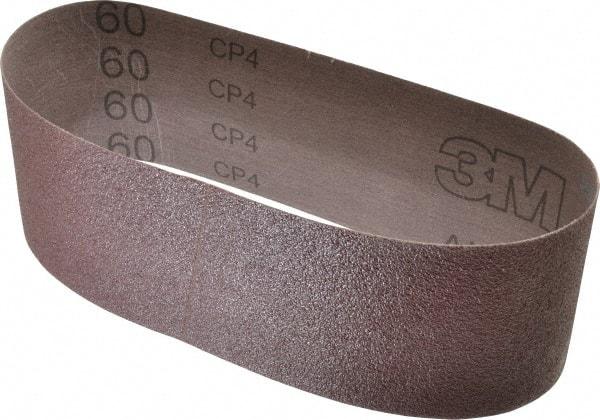 3M - 3" Wide x 21" OAL, 60 Grit, Aluminum Oxide Abrasive Belt - Aluminum Oxide, Medium, Coated, X Weighted Cloth Backing, Series 340D - Makers Industrial Supply