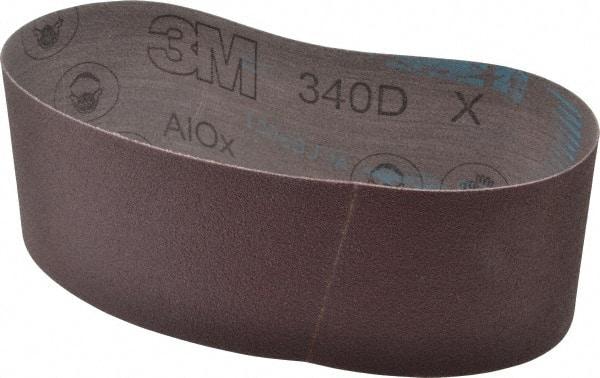 3M - 3" Wide x 21" OAL, 100 Grit, Aluminum Oxide Abrasive Belt - Aluminum Oxide, Fine, Coated, X Weighted Cloth Backing, Series 240D - Makers Industrial Supply