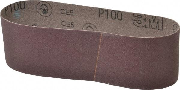 3M - 3" Wide x 24" OAL, 100 Grit, Aluminum Oxide Abrasive Belt - Aluminum Oxide, Fine, Coated, X Weighted Cloth Backing, Series 341D - Makers Industrial Supply