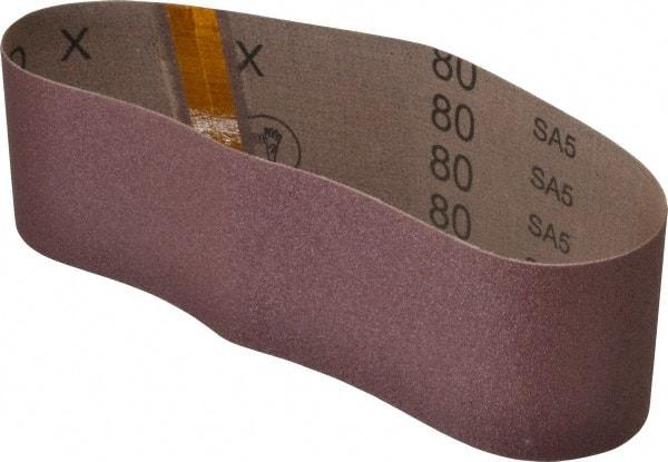 3M - 3" Wide x 24" OAL, 80 Grit, Aluminum Oxide Abrasive Belt - Aluminum Oxide, Medium, Coated, X Weighted Cloth Backing, Series 340D - Makers Industrial Supply