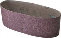 3M - 4" Wide x 24" OAL, 36 Grit, Aluminum Oxide Abrasive Belt - Aluminum Oxide, Very Coarse, Coated, X Weighted Cloth Backing, Series 341D - Makers Industrial Supply