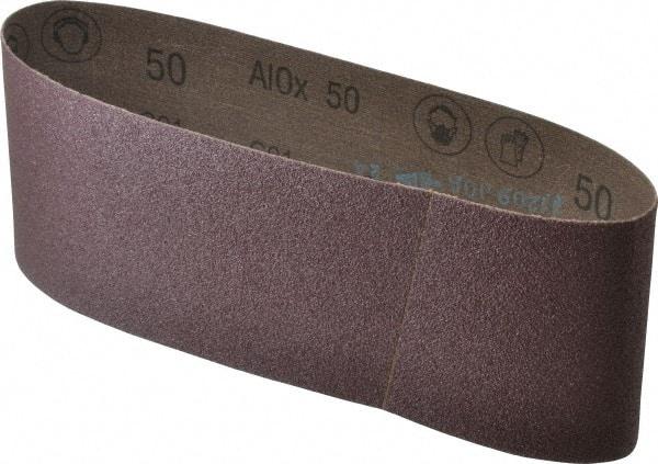 3M - 4" Wide x 24" OAL, 50 Grit, Aluminum Oxide Abrasive Belt - Aluminum Oxide, Coarse, Coated, X Weighted Cloth Backing, Series 341D - Makers Industrial Supply