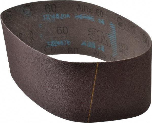 3M - 4" Wide x 24" OAL, 60 Grit, Aluminum Oxide Abrasive Belt - Aluminum Oxide, Medium, Coated, X Weighted Cloth Backing, Series 341D - Makers Industrial Supply