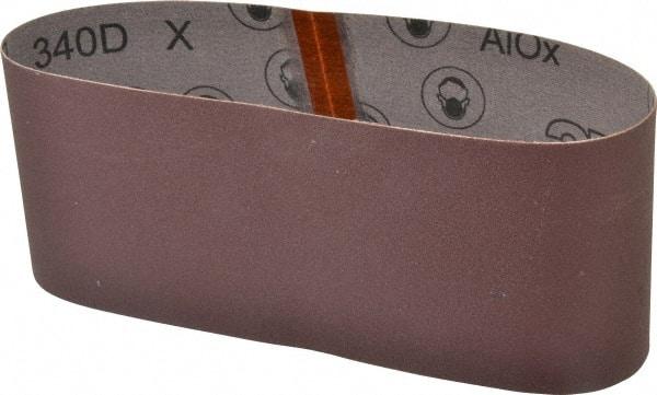 3M - 4" Wide x 24" OAL, 120 Grit, Aluminum Oxide Abrasive Belt - Aluminum Oxide, Fine, Coated, X Weighted Cloth Backing, Series 240D - Makers Industrial Supply