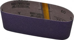 3M - 3" Wide x 21" OAL, 60 Grit, Ceramic Abrasive Belt - Ceramic, Medium, Coated, Y Weighted Cloth Backing, Series 761D - Makers Industrial Supply