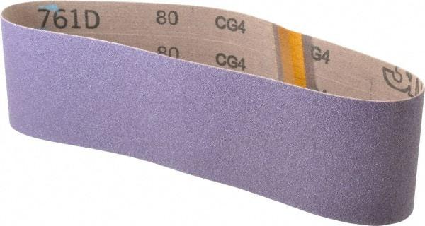 3M - 3" Wide x 24" OAL, 80 Grit, Ceramic Abrasive Belt - Ceramic, Medium, Coated, Y Weighted Cloth Backing, Series 761D - Makers Industrial Supply