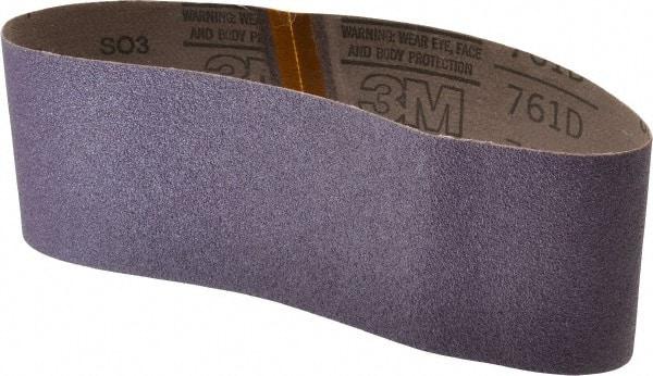 3M - 4" Wide x 24" OAL, 60 Grit, Ceramic Abrasive Belt - Ceramic, Medium, Coated, Y Weighted Cloth Backing, Series 761D - Makers Industrial Supply