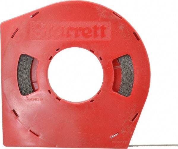 Starrett - 3/8" x 100' x 0.025" Carbon Steel Band Saw Blade Coil Stock - 18 TPI, Toothed Edge, Straight Form, Wavy Set, Flexible Back, No Rake Angle, Constant Pitch, Contour Cutting - Makers Industrial Supply