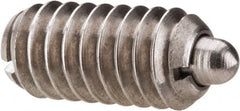 Gibraltar - 1/4-20, 17/32" Thread Length, 0.078" Plunger Projection, Stainless Steel Threaded Spring Plunger - 0.119" Max Plunger Diam, 0.531" Plunger Length, 3 Lb Init End Force, 10.5 Lb Final End Force - Makers Industrial Supply