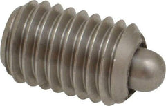 Gibraltar - 1/2-13, 3/4" Thread Length, 0.151" Plunger Projection, Stainless Steel Threaded Spring Plunger - 1/4" Max Plunger Diam, 0.75" Plunger Length, 5 Lb Init End Force, 28.5 Lb Final End Force - Makers Industrial Supply