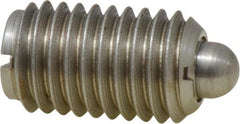 Gibraltar - 5/8-11, 1-1/16" Thread Length, 0.215" Plunger Projection, Stainless Steel Threaded Spring Plunger - 0.31" Max Plunger Diam, 1.062" Plunger Length, 7 Lb Init End Force, 50 Lb Final End Force - Makers Industrial Supply