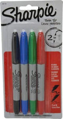 Sharpie - Black, Red, Blue, Green Wet Surface Pen - Twin Tip, AP Nontoxic Ink Fine/Ultra Fine Tip, AP Nontoxic Ink - Makers Industrial Supply