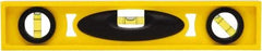 Stanley - 12" Long 3 Vial I-Beam Level - ABS Plastic, Yellow, 1 45°, 1 Level & 1 Plumb Vials - Makers Industrial Supply