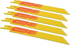 Starrett - 6" Long x 3/4" Thick, Bi-Metal Reciprocating Saw Blade - Straight Profile, 6 TPI, Toothed Edge, Universal Shank - Makers Industrial Supply