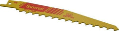 Starrett - 6" Long x 3/4" Thick, Bi-Metal Reciprocating Saw Blade - Tapered Profile, 3 TPI, Toothed Edge, Universal Shank - Makers Industrial Supply