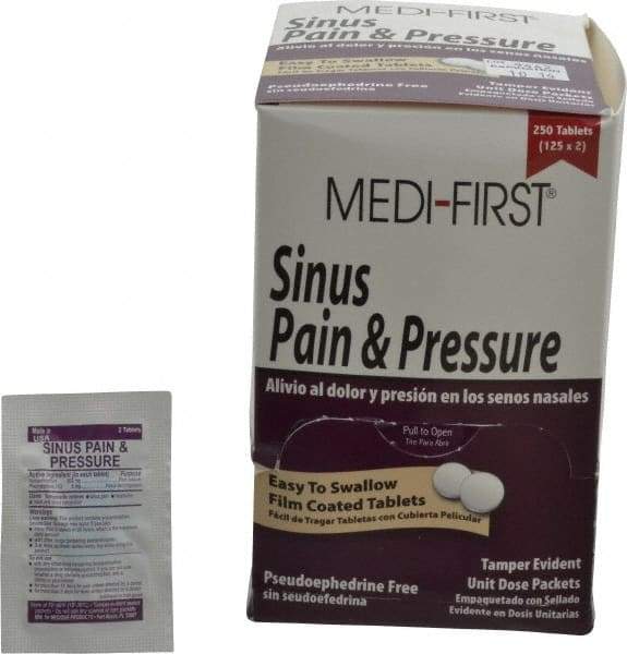 Medique - Medi-First Sinus Pain & Pressure Tablets - Sinus Relief - Makers Industrial Supply