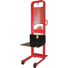 Wesco Industrial Products - 1,000 Lb Capacity, 68" Lift Height, Winch Steel Stacker Manually Operated Lift - Makers Industrial Supply