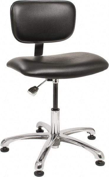 Bevco - Clean Room Swivel Chair - 20" Wide x 17" Deep, Vinyl Seat, Black - Makers Industrial Supply