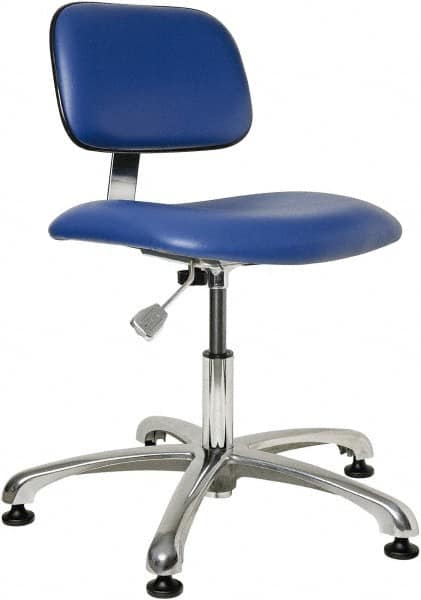 Bevco - Clean Room Swivel Chair - 20" Wide x 17-1/4" Deep, Vinyl Seat, Blue - Makers Industrial Supply