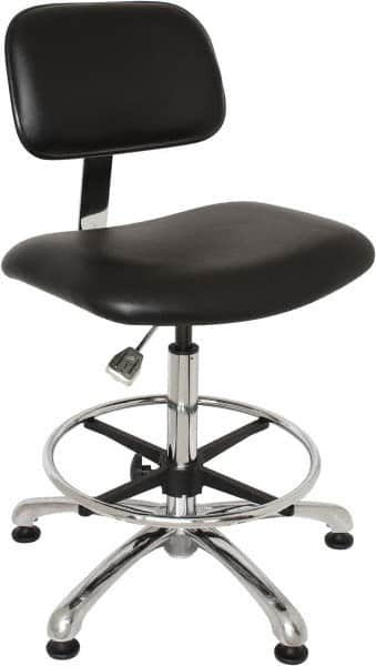 Bevco - Clean Room Swivel Chair - 20" Wide x 17-1/4" Deep, Vinyl Seat, Black - Makers Industrial Supply