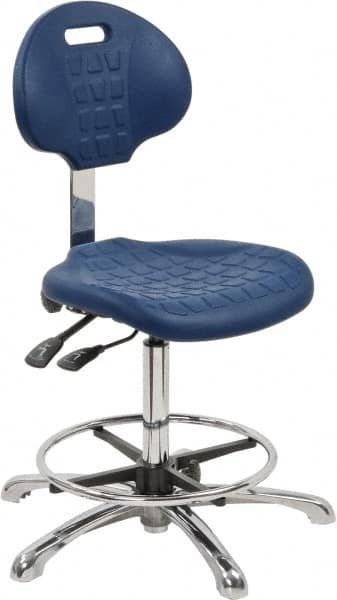 Bevco - Adjustable Chair - 18" Wide x 17-1/4" Deep, Polyurethane Seat, Blue - Makers Industrial Supply