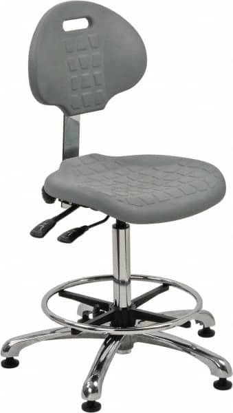 Bevco - Adjustable Chair - 18" Wide x 17-1/4" Deep, Polyurethane Seat, Gray - Makers Industrial Supply