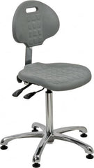 Bevco - Adjustable Chair - 18" Wide x 17-1/4" Deep, Polyurethane Seat, Gray - Makers Industrial Supply