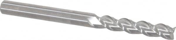 Accupro - 1/4", 3 Flute, Single End, Solid Carbide, 0.01" Corner Radius End Mill - 3" OAL, 40° Helix, Right Hand Flute, 1-1/4" LOC, Right Hand Cut - Makers Industrial Supply