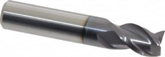 Accupro - 3/8", 3 Flute, Single End, Solid Carbide, 0.015" Corner Radius End Mill - 2" OAL, 40° Helix, Right Hand Flute, 5/8" LOC, Right Hand Cut - Makers Industrial Supply