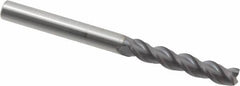 Accupro - 1/4", 3 Flute, Single End, Solid Carbide, 0.01" Corner Radius End Mill - 3" OAL, 40° Helix, Right Hand Flute, 1-1/4" LOC, Right Hand Cut - Makers Industrial Supply