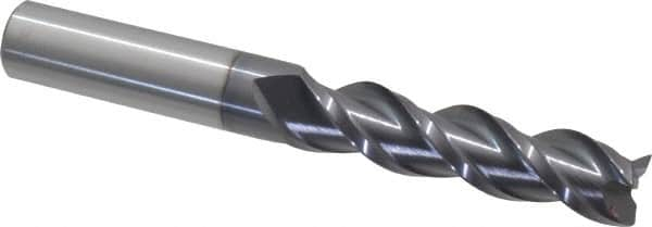 Accupro - 1/2", 3 Flute, Single End, Solid Carbide, 0.02" Corner Radius End Mill - 4" OAL, 40° Helix, Right Hand Flute, 2" LOC, Right Hand Cut - Makers Industrial Supply