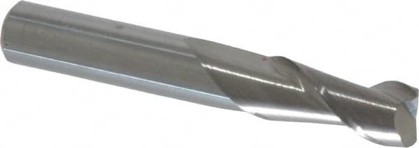 Accupro - 3/8", 2 Flute, Single End, Solid Carbide, 0.045" Corner Radius End Mill - 2-1/2" OAL, 40° Helix, Right Hand Flute, 7/8" LOC, Right Hand Cut - Makers Industrial Supply