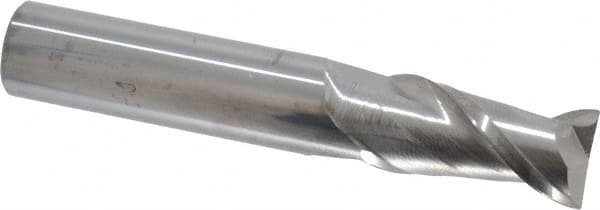 Accupro - 1/2", 2 Flute, Single End, Solid Carbide, 0.015" Corner Radius End Mill - 3" OAL, 40° Helix, Right Hand Flute, 1" LOC, Right Hand Cut - Makers Industrial Supply