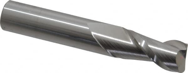 Accupro - 1/2", 2 Flute, Single End, Solid Carbide, 0.03" Corner Radius End Mill - 3" OAL, 40° Helix, Right Hand Flute, 1" LOC, Right Hand Cut - Makers Industrial Supply