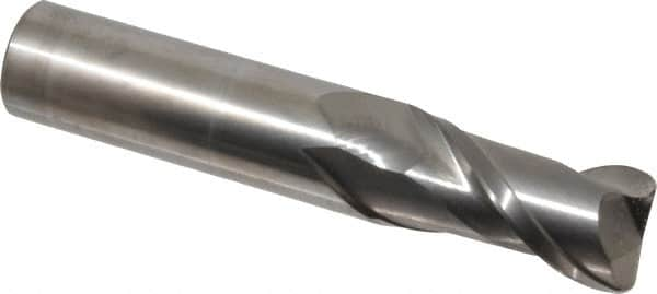 Accupro - 3/4", 2 Flute, Single End, Solid Carbide, 0.09" Corner Radius End Mill - 4" OAL, 40° Helix, Right Hand Flute, 1-1/2" LOC, Right Hand Cut - Makers Industrial Supply