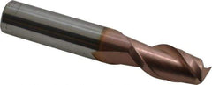 Accupro - 1/2", 2 Flute, Single End, Solid Carbide, 0.015" Corner Radius End Mill - 3" OAL, 40° Helix, Right Hand Flute, 1" LOC, Right Hand Cut - Makers Industrial Supply