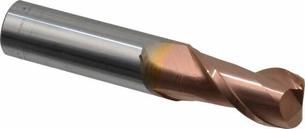 Accupro - 3/4", 2 Flute, Single End, Solid Carbide, 1/8" Corner Radius End Mill - 4" OAL, 40° Helix, Right Hand Flute, 1-1/2" LOC, Right Hand Cut - Makers Industrial Supply