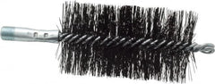 Schaefer Brush - 4-1/2" Brush Length, 2-1/2" Diam, Double Stem, Double Spiral Tube Brush - 7-1/2" Long, Tempered Steel Wire, 1/4" NPT Male Connection - Makers Industrial Supply