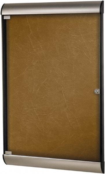 Ghent - 70-1/4" Wide x 36" High Enclosed Cork Bulletin Board - Natural Cork, Aluminum Frame - Makers Industrial Supply