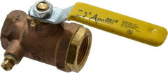 Conbraco - 3/4" Pipe, Bronze, Straight with Side Tap, Gas Ball Valve - 250 psi WOG Rating, Lever Handle, FNPT x FNPT End Connections, 2 Piece - Makers Industrial Supply