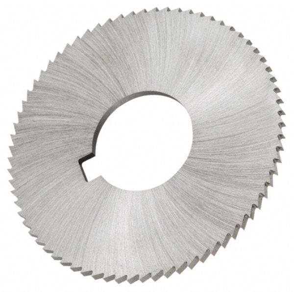 Made in USA - 2-3/4" Diam x 0.057" Blade Thickness x 1" Arbor Hole Diam, 56 Tooth Slitting and Slotting Saw - Arbor Connection, Right Hand, Uncoated, High Speed Steel, Concave Ground, Contains Keyway - Makers Industrial Supply